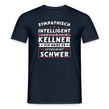 Sympathisch und intelligent - Kellner Edition - Männer T-Shirt - Navy - Vorne - AI Model Male 178 light (178cm)