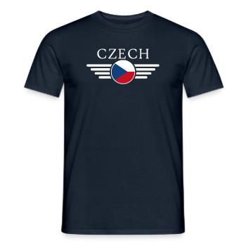 République tchèque T-shirt - T-shirt homme - marine - Devant - AI Model Male 178 light (178cm)