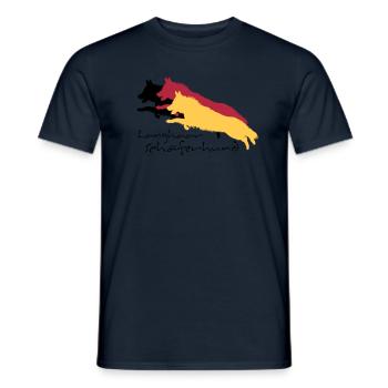 Langhaar schäferhund - Männer T-Shirt - Navy - Vorne - AI Model Male 178 light (178cm)