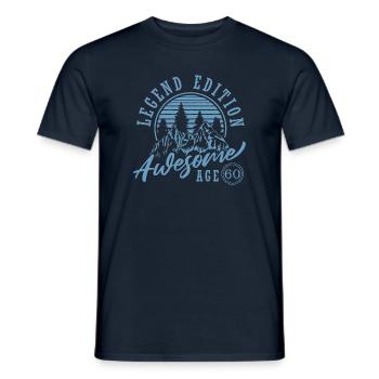 60 ans, né en 1962 - T-shirt homme - marine - Devant - AI Model Male 178 light (178cm)