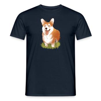 Corgi Dogs Chien Meilleur Ami - T-shirt homme - marine - Devant - AI Model Male 178 light (178cm)