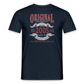 Born in 2005 Original 18 years birthday gift - Men's T-Shirt - navy - Front - AI Model Male 178 light (178cm)