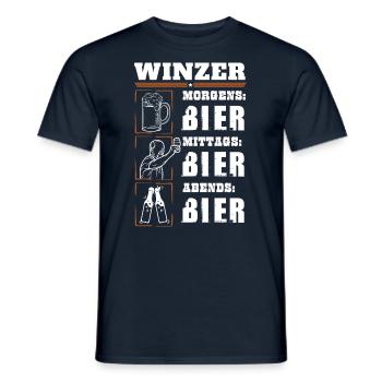 My daily routine as a winemaker - Men's T-Shirt - navy - Front - AI Model Male 178 light (178cm)