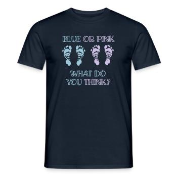 gender reveal party - Men's T-Shirt - navy - Front - AI Model Male 178 light (178cm)