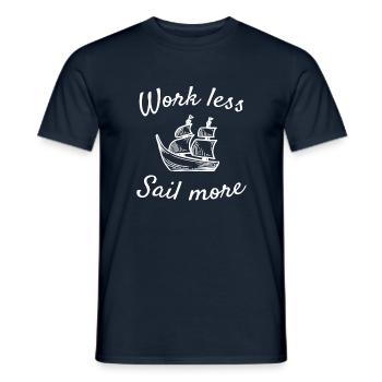 Sail T-shirt Design Sail more work less - Men's T-Shirt - navy - Front - AI Model Male 178 light (178cm)