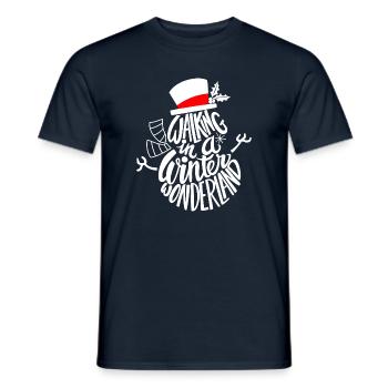Winter Wonderland Walk Illustration - Men's T-Shirt - navy - Front - AI Model Male 178 light (178cm)