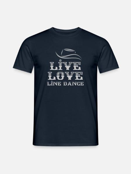 Linedancer Geschenk: Live, Love, Line Dance - Männer T-Shirt - Navy