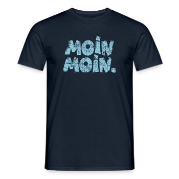 Moin Moin. (Vintage Hellblau) Guten Morgen - Männer T-Shirt - Navy - Vorne - AI Model Male 178 light (178cm)