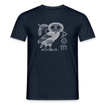 Owl of Athena [White Outline + All] - Men's T-Shirt - navy - Front - AI Model Male 178 light (178cm)