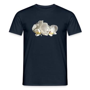 Orchidée blanche - T-shirt homme - marine - Devant - AI Model Male 178 light (178cm)