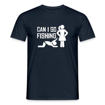 Puis-je aller pêcher - T-shirt homme - marine - Devant - AI Model Male 178 light (178cm)