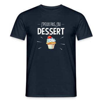 J'PEUX PAS, J'AI DESSERT - T-shirt homme - marine - Devant - AI Model Male 178 light (178cm)