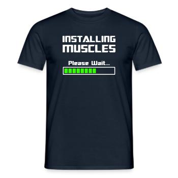 Installing Muskeln Muskulatur installieren - Männer T-Shirt - Navy - Vorne - AI Model Male 178 light (178cm)
