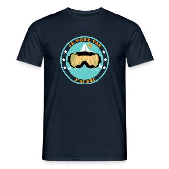 Montagne et Conquête Ski Assurez - T-shirt homme - marine - Devant - AI Model Male 178 light (178cm)