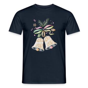 Weihnachtsglocken in zarten bunten Farben - Männer T-Shirt - Navy - Vorne - AI Model Male 178 light (178cm)