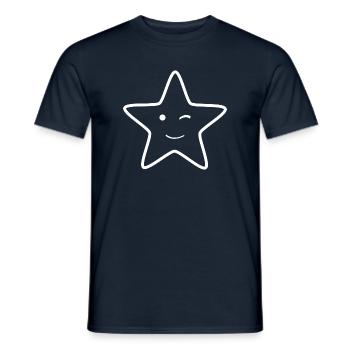 Clin d’œil étoilé - T-shirt homme - marine - Devant - AI Model Male 178 light (178cm)