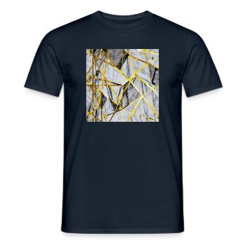 Marble Mosaic Gold Texture - Men's T-Shirt - navy - Front - AI Model Male 178 light (178cm)
