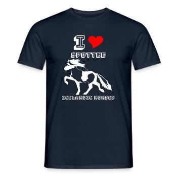 Edles Islandpferd Schecke Damen Mädchen - Männer T-Shirt - Navy - Vorne - AI Model Male 178 light (178cm)