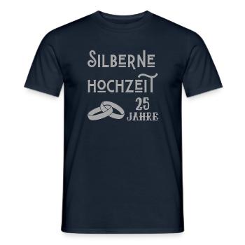 Silberne Hochzeit 25 Jahre verheiratet Jubiläum - Männer T-Shirt - Navy - Vorne - AI Model Male 178 light (178cm)