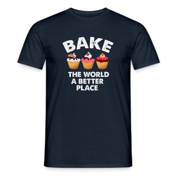 Cupcake Decoration with Motivational Message - Men's T-Shirt - navy - Front - AI Model Male 178 light (178cm)