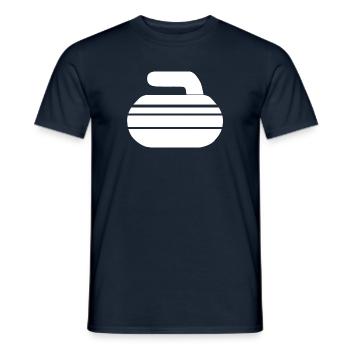 Curling Stone - Men's T-Shirt - navy - Front - AI Model Male 178 light (178cm)