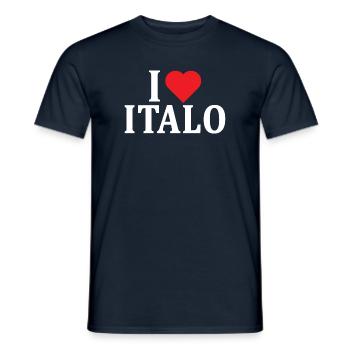 Name T-Shirt I love Italo T-Shirt Geschenkidee - Männer T-Shirt - Navy - Vorne - AI Model Male 178 light (178cm)