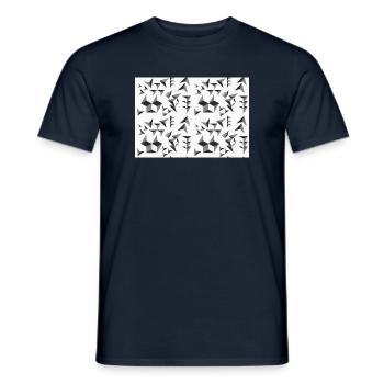 Deco pattern pyramids black and white - Men's T-Shirt - navy - Front - AI Model Male 178 light (178cm)