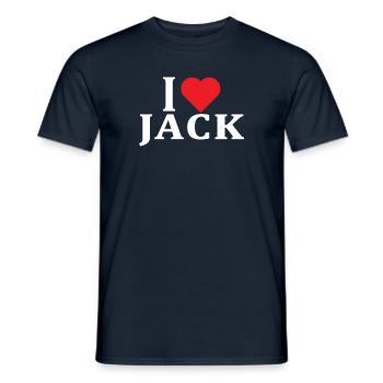 name t-shirt I love Jack t-shirt gift idea - Men's T-Shirt - navy - Front - AI Model Male 178 light (178cm)