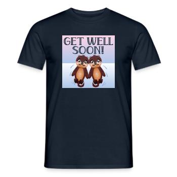 Get Well Soon Wishes - Sea Otter - ANIMAL - Men's T-Shirt - navy - Front - AI Model Male 178 light (178cm)