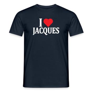 nom t-shirt J’aime Jacques idée cadeau t-shirt - T-shirt homme - marine - Devant - AI Model Male 178 light (178cm)
