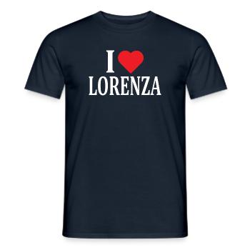 Name T-Shirt I love Lorenza T-Shirt Geschenkidee - Männer T-Shirt - Navy - Vorne - AI Model Male 178 light (178cm)