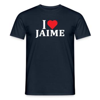 Name T-Shirt I love Jaime T-Shirt Geschenkidee - Männer T-Shirt - Navy - Vorne - AI Model Male 178 light (178cm)