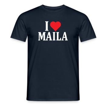 t-shirt nom J’aime Maila idée cadeau t-shirt - T-shirt homme - marine - Devant - AI Model Male 178 light (178cm)