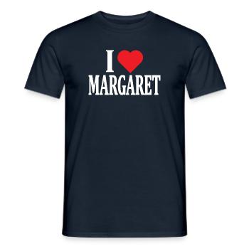 nom du t-shirt J’aime Margaret idée cadeau de t-shirt - T-shirt homme - marine - Devant - AI Model Male 178 light (178cm)
