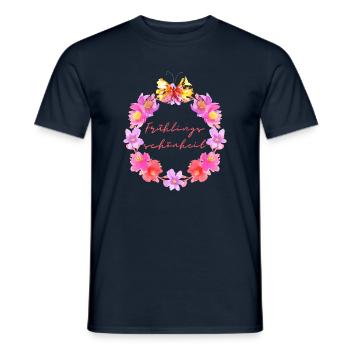 Frühlingsschönheit Schmetterling - Wortschätze - Männer T-Shirt - Navy - Vorne - AI Model Male 178 light (178cm)