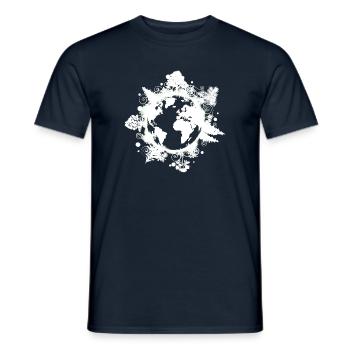 Planet Erde, Bäume, Klimaschutz, Umwelt - Männer T-Shirt - Navy - Vorne - AI Model Male 178 light (178cm)