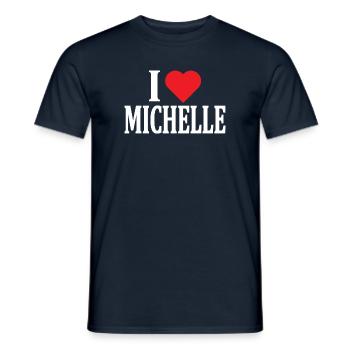 t-shirt name I love Michelle t-shirt gift idea - Men's T-Shirt - navy - Front - AI Model Male 178 light (178cm)