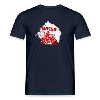 Red Biker Motorrad-Splash-Effekt - Männer T-Shirt - Navy - Vorne - AI Model Male 178 light (178cm)