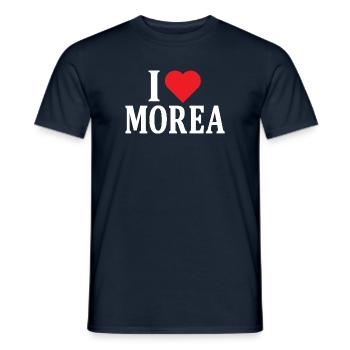 nom du t-shirt J’aime Morée idée cadeau t-shirt - T-shirt homme - marine - Devant - AI Model Male 178 light (178cm)