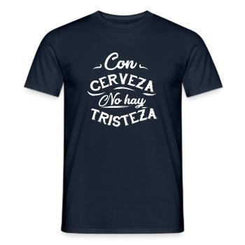 BIER - Männer T-Shirt - Navy - Vorne - AI Model Male 178 light (178cm)