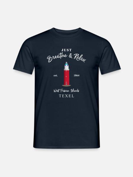 Texel, Relax Lighthouse Eierland, Netherlands - Men's T-Shirt - navy