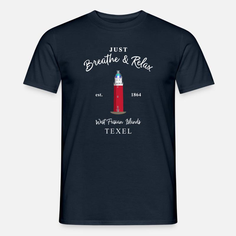 Texel, Relax Leuchtturm Eierland, Niederlande - Männer T-Shirt - Navy