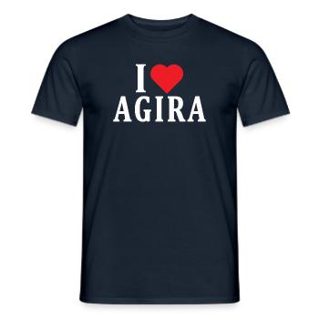 Sicily t-shirt I love Agira t-shirt gift idea - Men's T-Shirt - navy - Front - AI Model Male 178 light (178cm)