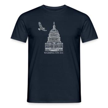 Washington D.C., Capitol Structure, Bald Eagle - Men's T-Shirt - navy - Front - AI Model Male 178 light (178cm)