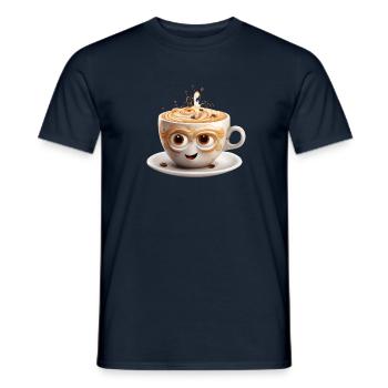 Tasse à café sucrée - T-shirt homme - marine - Devant - AI Model Male 178 light (178cm)