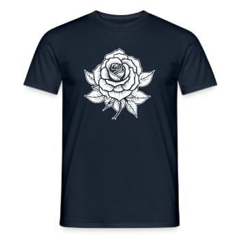 Rose Tattoo - Flower Garden Bloom Summer Bouquet - Men's T-Shirt - navy - Front - AI Model Male 178 light (178cm)