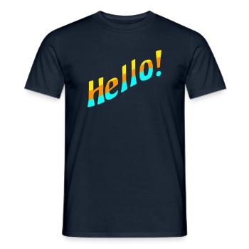 Hello! - Men's T-Shirt - navy - Front - AI Model Male 178 light (178cm)