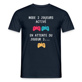 Cadeau En attente du joueur 3 futur parent gamer - T-shirt homme - marine - Devant - AI Model Male 178 light (178cm)