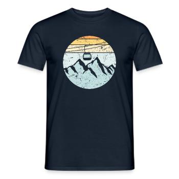 Gondel Bahn Berge Ski Urlaub Seilbahn Lift Liebe - Männer T-Shirt - Navy - Vorne - AI Model Male 178 light (178cm)
