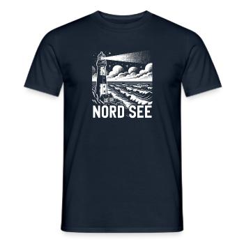 Nordsee - Männer T-Shirt - Navy - Vorne - AI Model Male 178 light (178cm)
